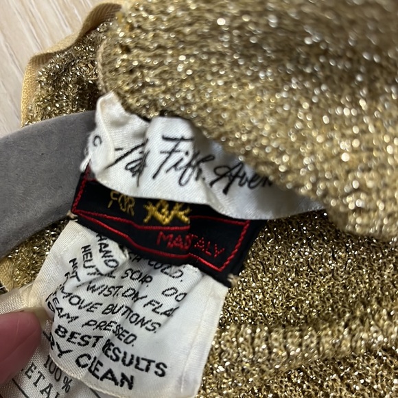 VTG/SAKS Gold Metallic Turtleneck Sweater- Size 14 - Picture 8 of 8